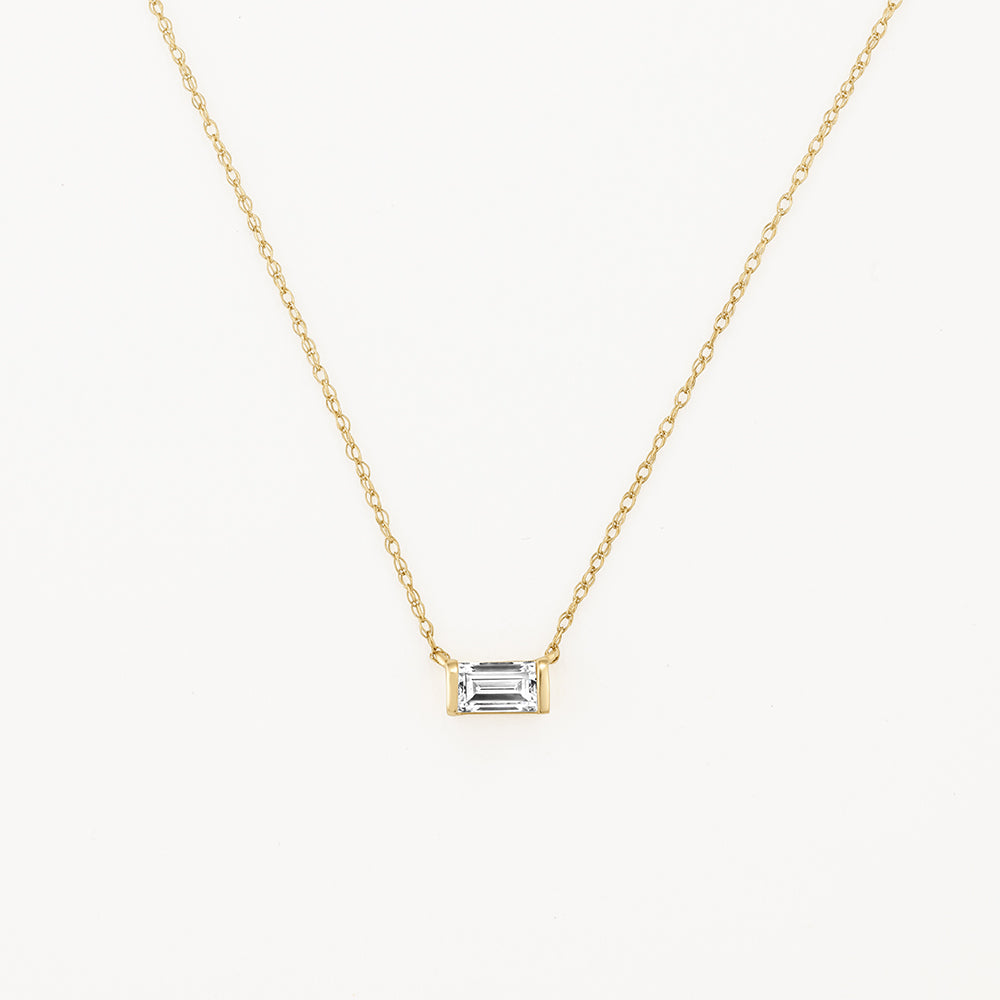 Emerald-Cut 0.20 TCW Lab Grown Diamond Solitaire Necklaces 1