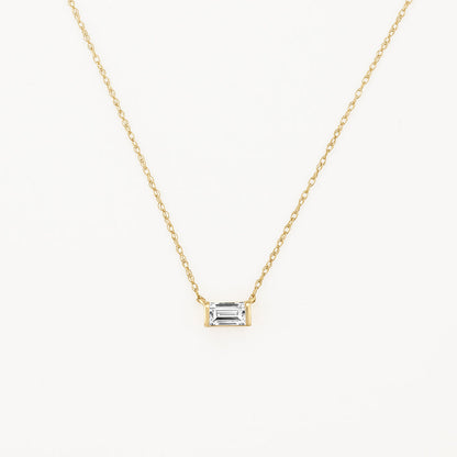 Emerald-Cut 0.20 TCW Lab Grown Diamond Solitaire Necklaces 1