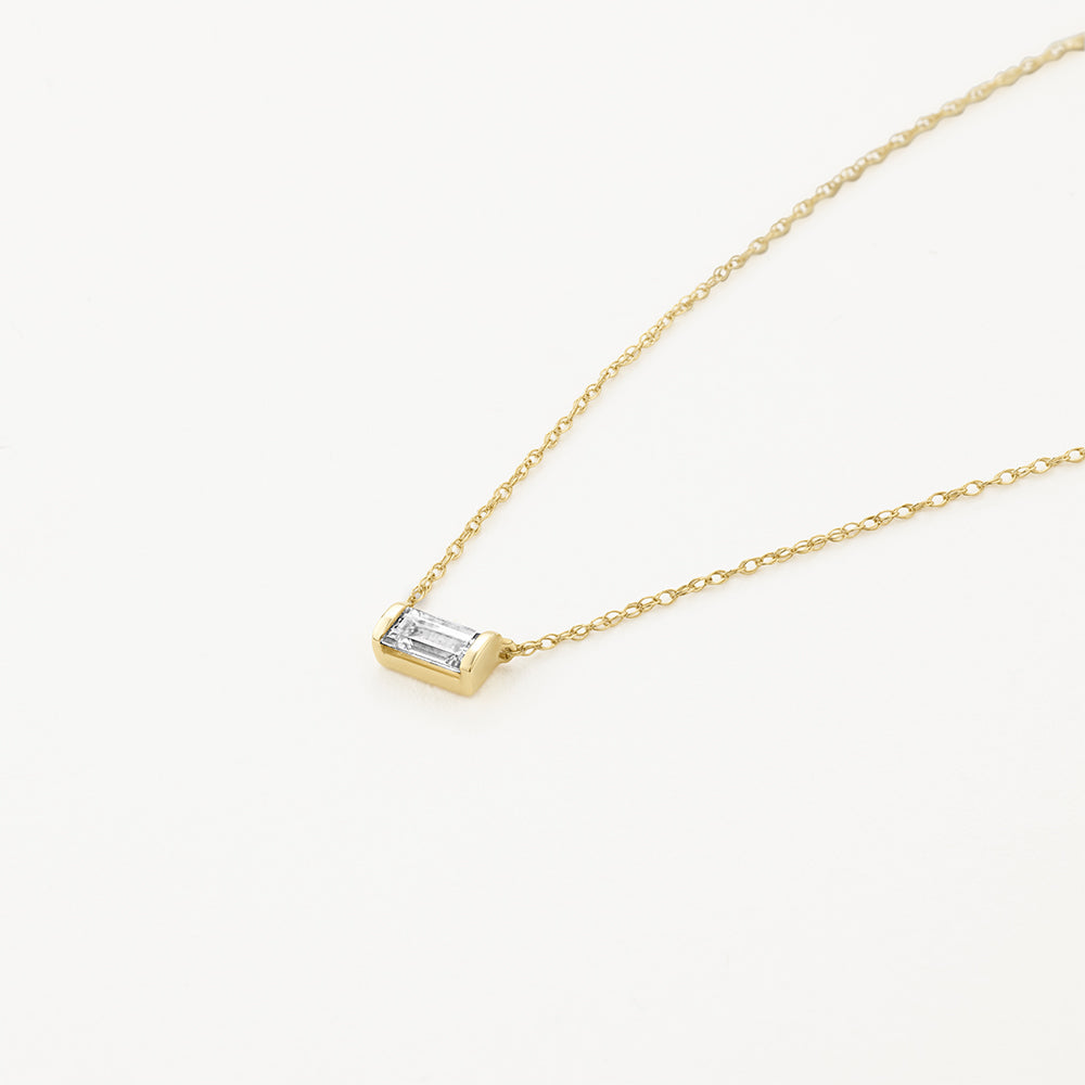 Emerald-Cut 0.20 TCW Lab Grown Diamond Solitaire Necklaces 2