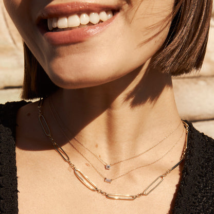 Emerald-Cut 0.20 TCW Lab Grown Diamond Solitaire Necklaces 5