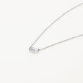 Load image into Gallery viewer, Elegant Silver Necklace with Lab-Created Baguette Diamond
