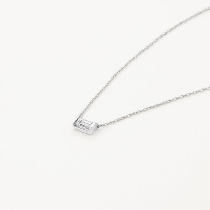 Elegant Silver Necklaces with Lab-Created Baguette Diamond 4