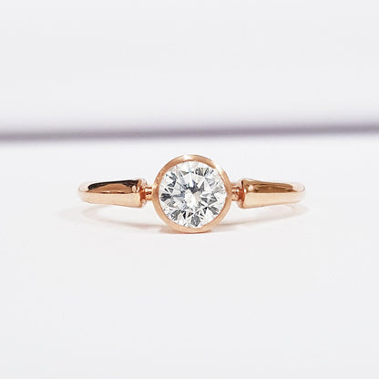 Radiant Elegance: 0.50 CT Round Lab-Grown Diamond Bezel Solitaire Engagement Ring 1