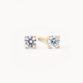 Load image into Gallery viewer, Radiant 0.22 TCW Round Lab Grown Diamond Stud Earrings in Gold
