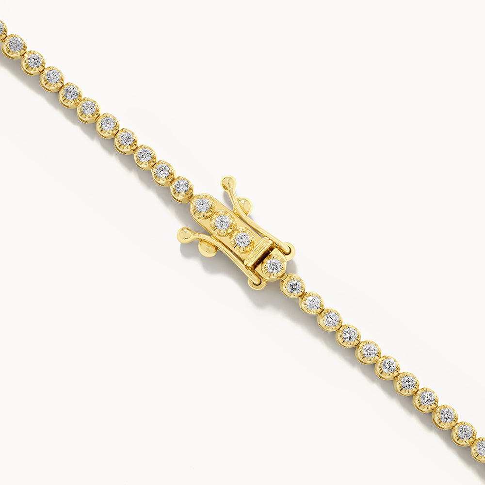 Elegant 0.90 TCW Round Lab-Grown Diamond Tennis Bracelet in Gold