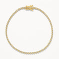 Load image into Gallery viewer, Elegant 0.90 TCW Round Lab-Grown Diamond Tennis Bracelet in Gold
