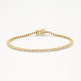 Load image into Gallery viewer, Elegant 0.90 TCW Round Lab-Grown Diamond Tennis Bracelet in Gold
