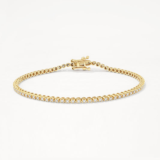 Elegant 0.90 TCW Round Lab-Grown Diamond Tennis Bracelet in Gold