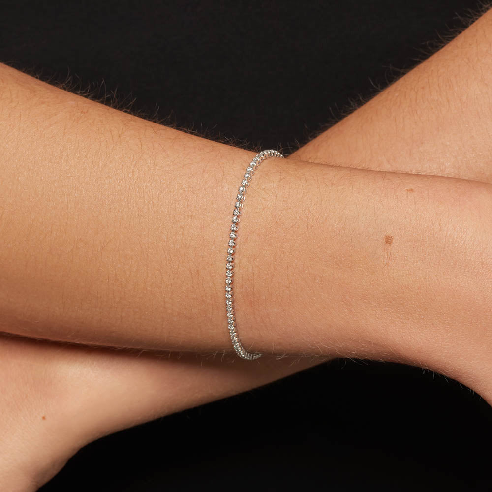 1.0 TCW Round Lab-Grown Diamond Tennis Bracelet – Elegant Sparkle Collection