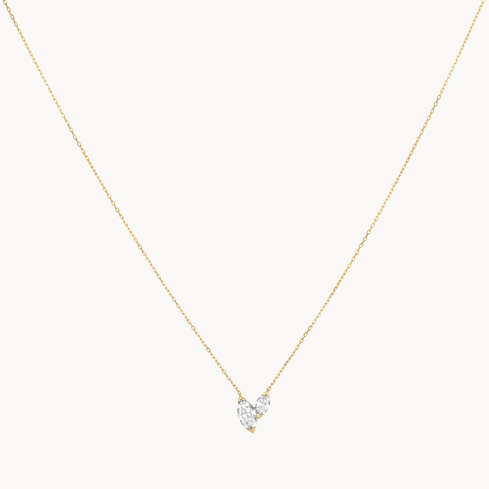 Radiant Duo: 0.70 CT Double Marquise Lab Grown Diamond Necklace