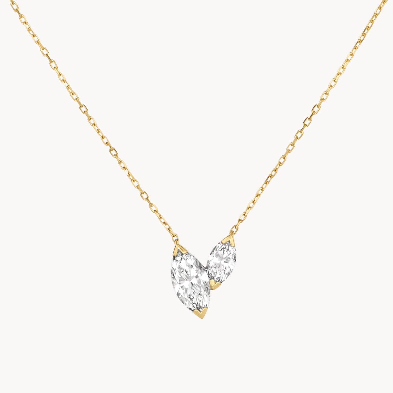 Radiant Duo: 0.70 CT Double Marquise Lab Grown Diamond Necklace 1
