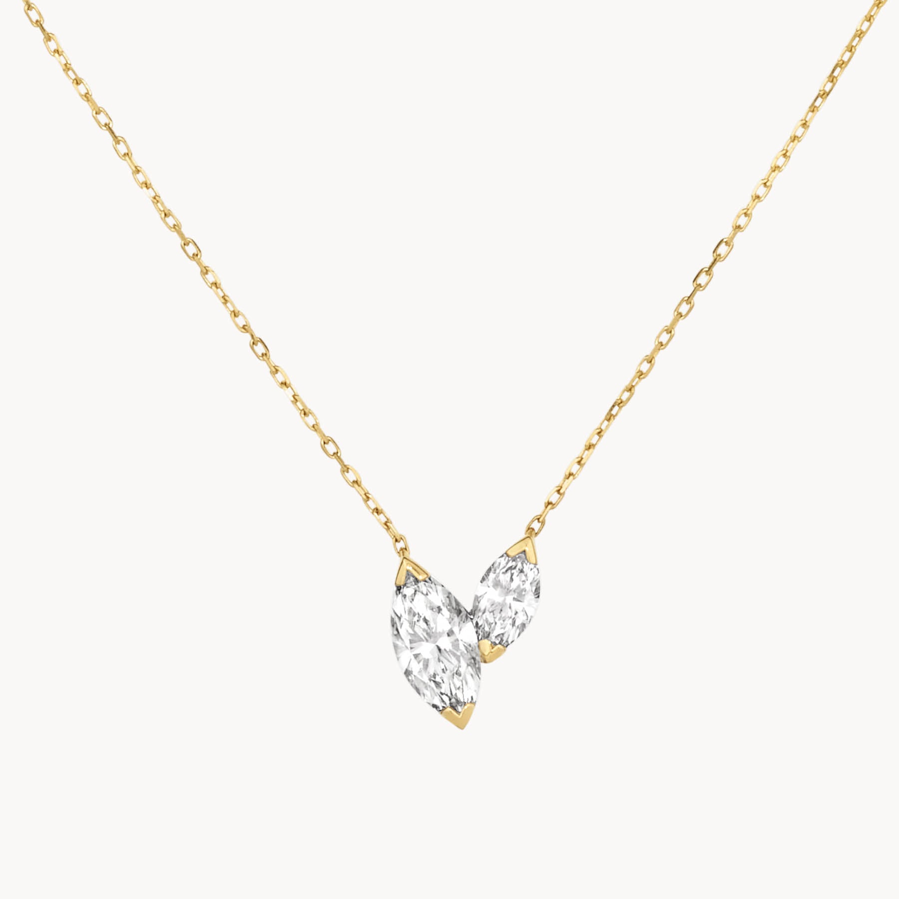 Radiant Duo: 0.70 CT Double Marquise Lab Grown Diamond Necklace