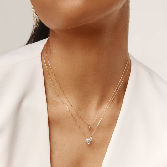 Radiant Duo: 0.70 CT Double Marquise Lab Grown Diamond Necklace