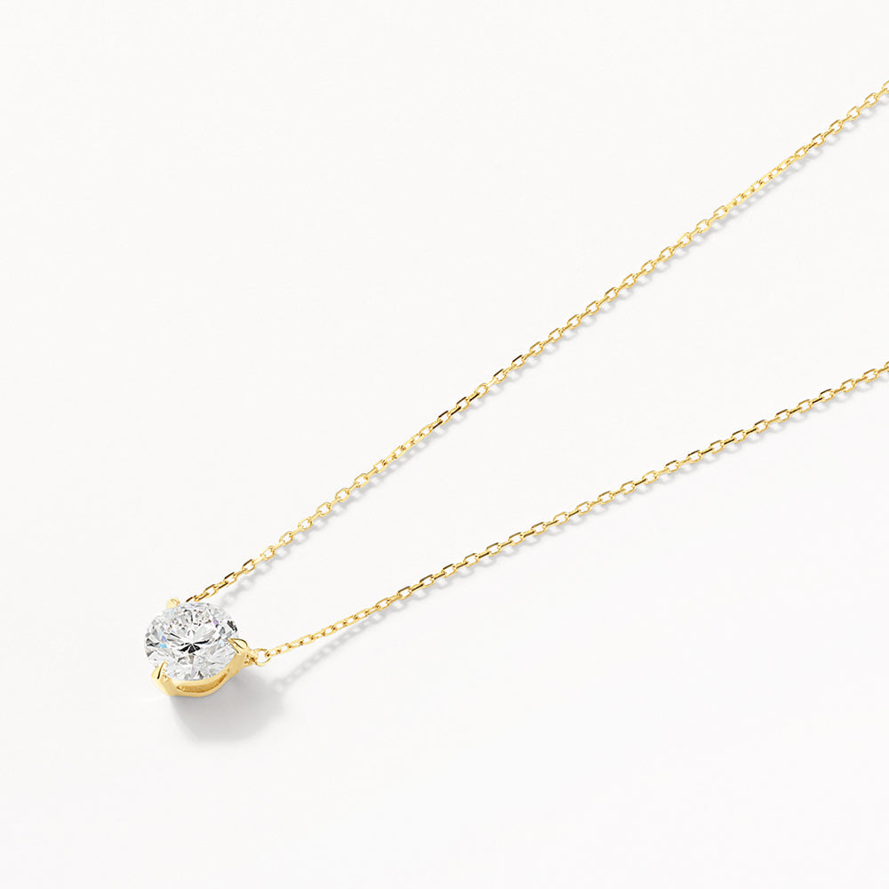 Radiant 1.0 CT Round Lab-Grown Diamond Solitaire Necklace