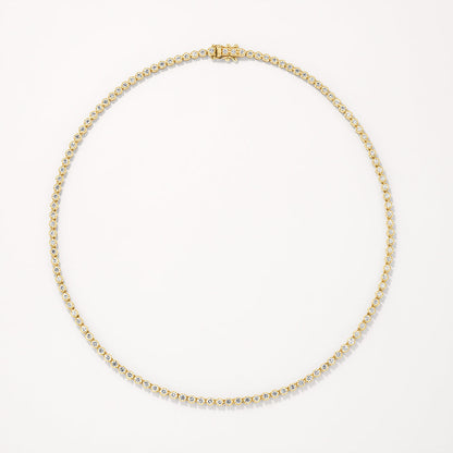 4.0 TCW Round Lab Grown Diamond Gold Tennis Necklace 1