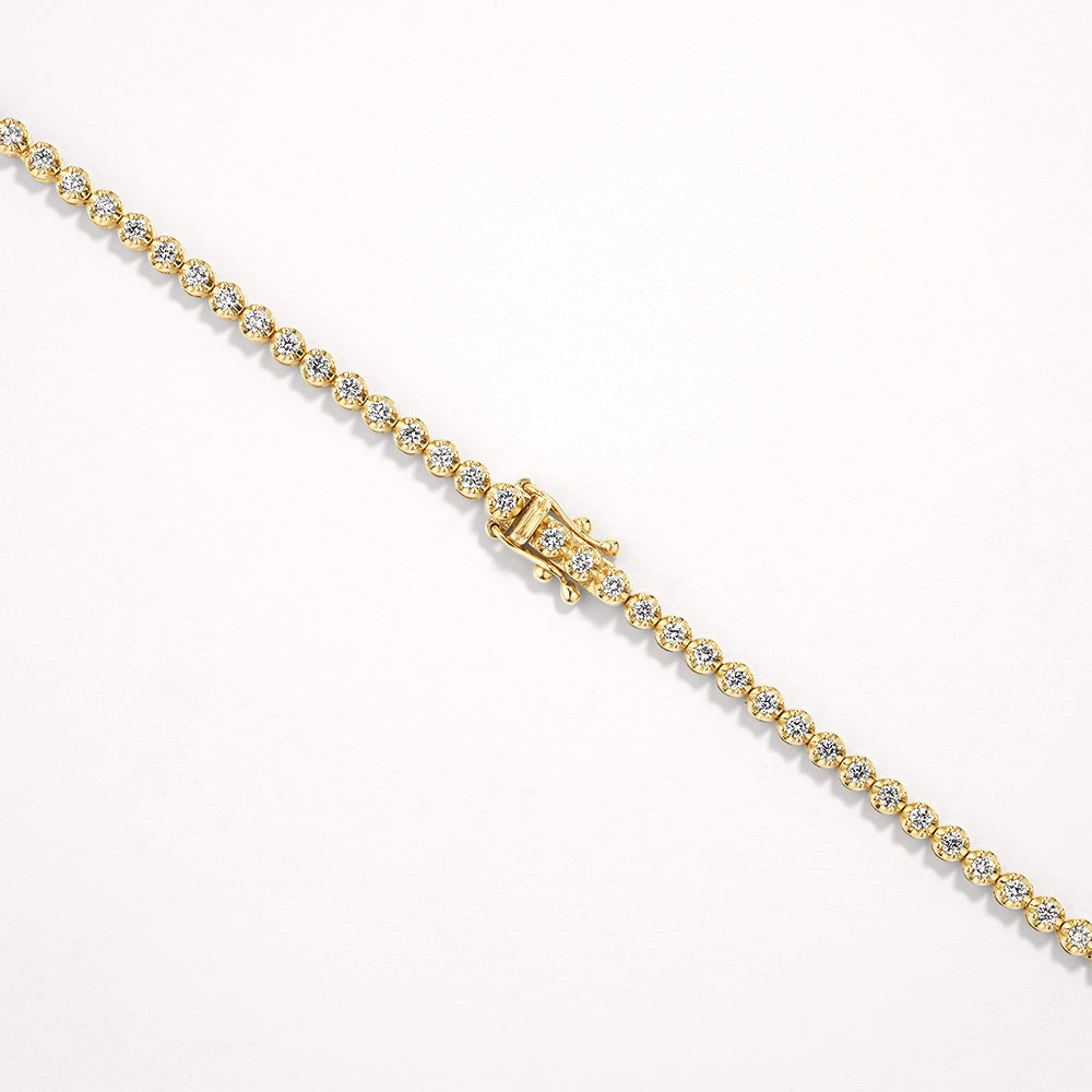 4.0 TCW Round Lab Grown Diamond Gold Tennis Necklace 5