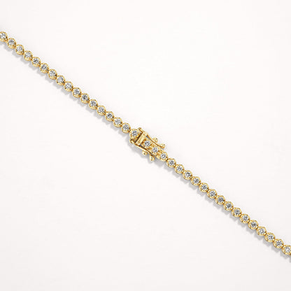 4.0 TCW Round Lab Grown Diamond Gold Tennis Necklace 5