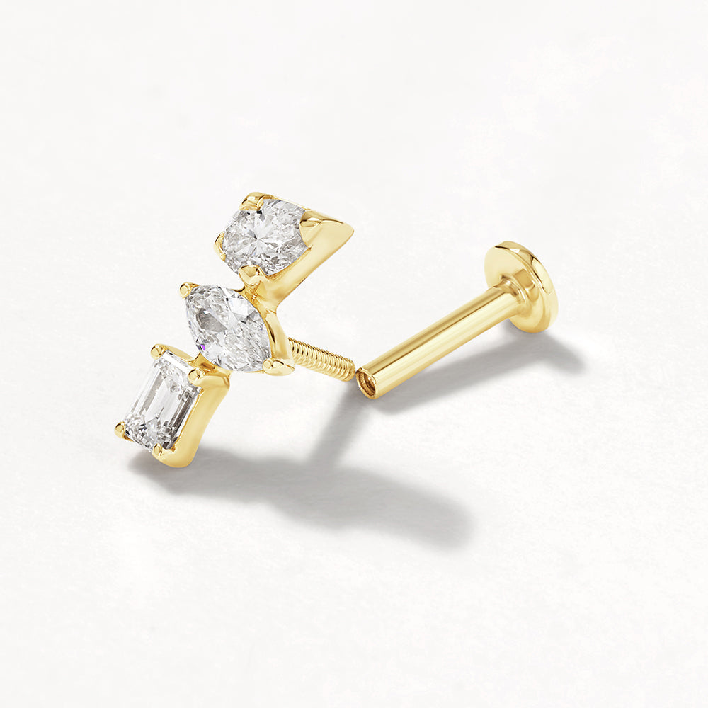 0.18 TCW Round, Marquise & Emerald Lab Grown Diamond Stud Earrings 5