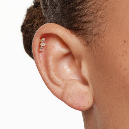 0.18 TCW Round, Marquise & Emerald Lab Grown Diamond Stud Earrings 4