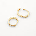 Load image into Gallery viewer, Golden Elegance: 0.12 TCW Round Lab Grown Diamond Hoop Earrings
