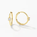 Load image into Gallery viewer, Radiant 0.10 TCW Round Lab Grown Diamond Hoop Earrings 1
