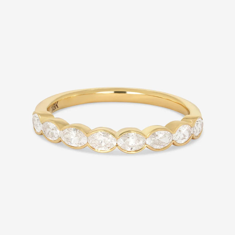 Curved- 0.25 CT Marquise Lab Grown Diamond Wedding Band