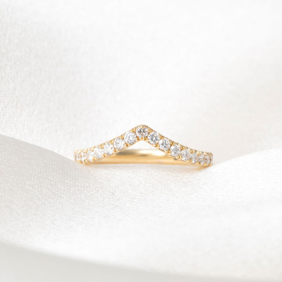 Curved- 0.25 CT Marquise Lab Grown Diamond Wedding Band