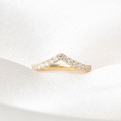 Curved- 0.25 CT Marquise Lab Grown Diamond Wedding Band