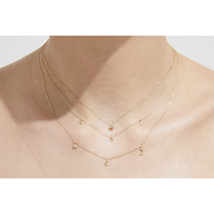 Ethereal Gold Moon Charm Necklace 3