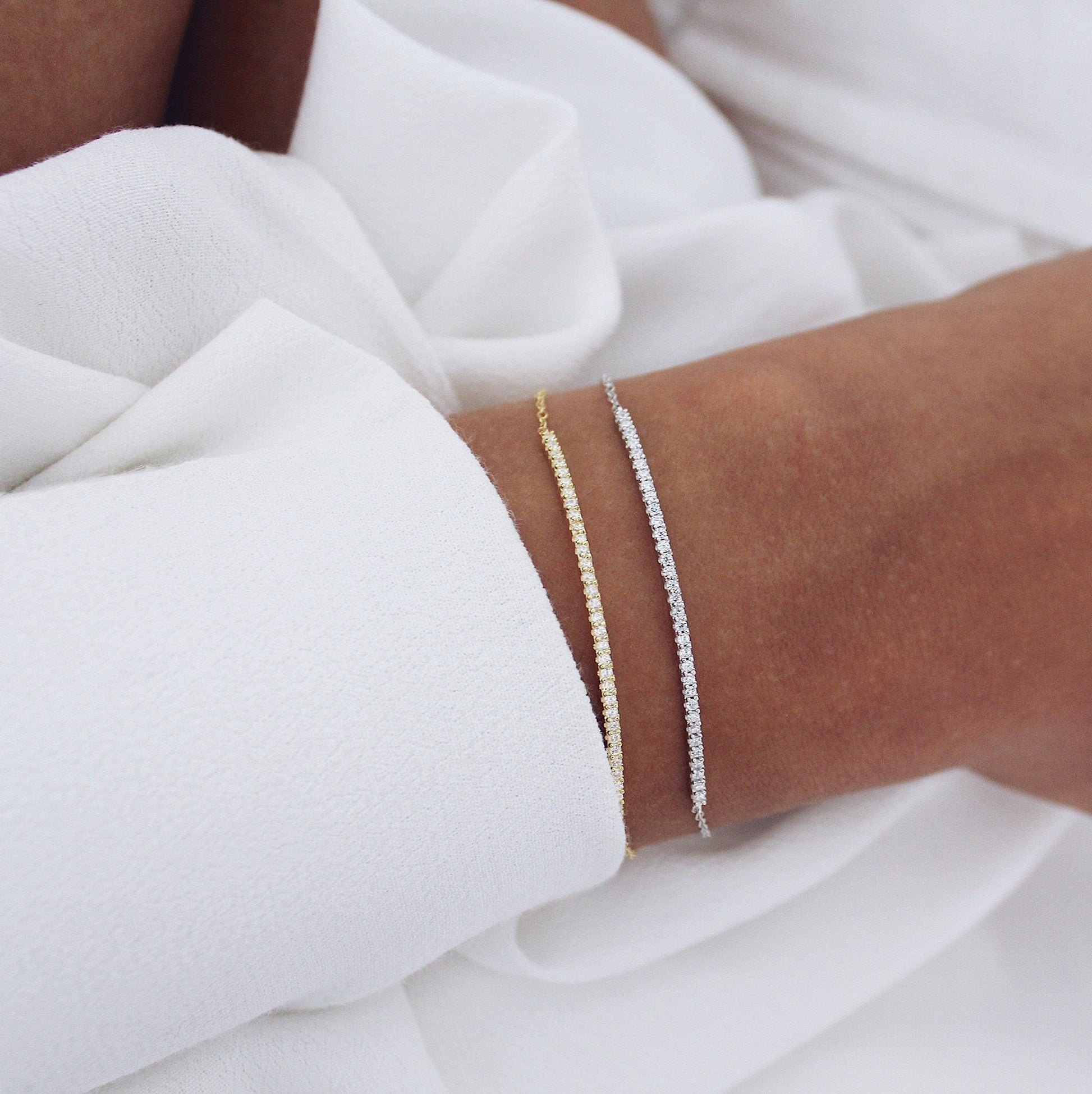 Elegant 0.4 TCW Round Lab-Grown Diamond Bracelet 17