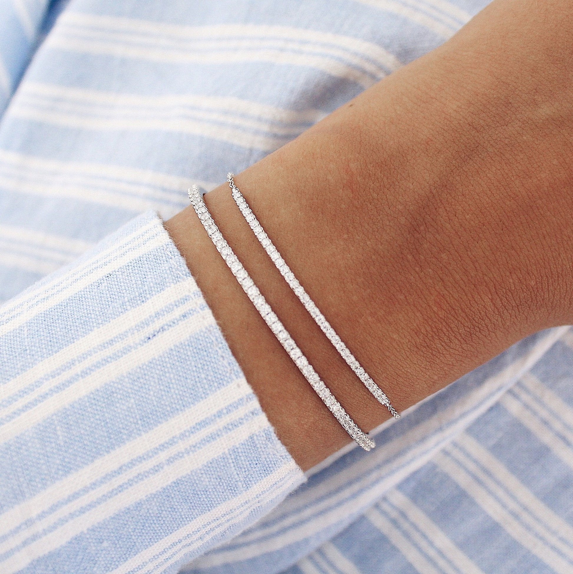 Elegant 0.4 TCW Round Lab-Grown Diamond Bracelet 19