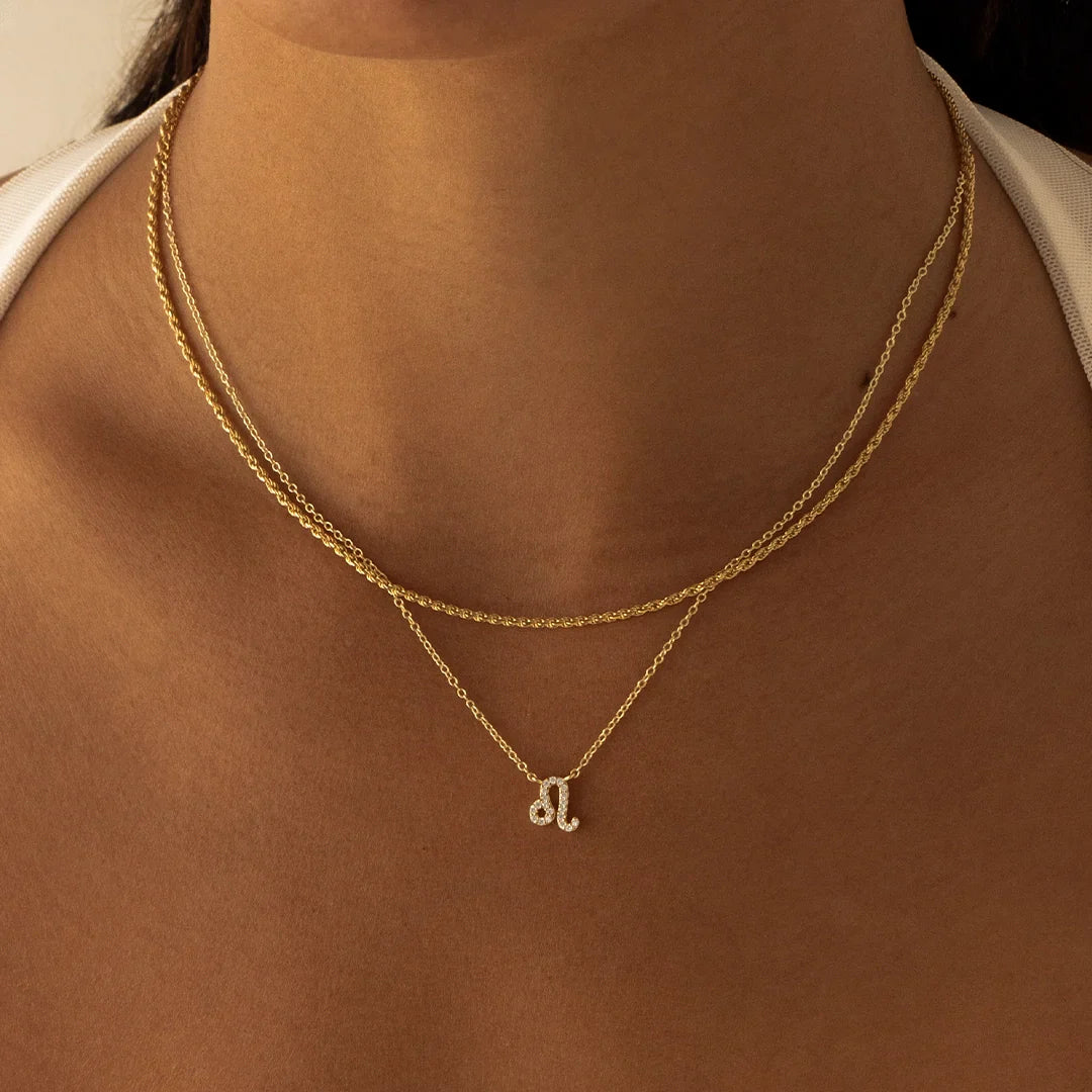 0.20 TCW Round Lab-Grown Diamond Leo Zodiac Pendant Necklace 4