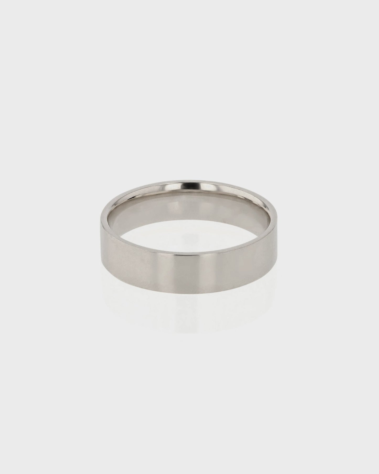 Simple Classic White Wedding Band 1