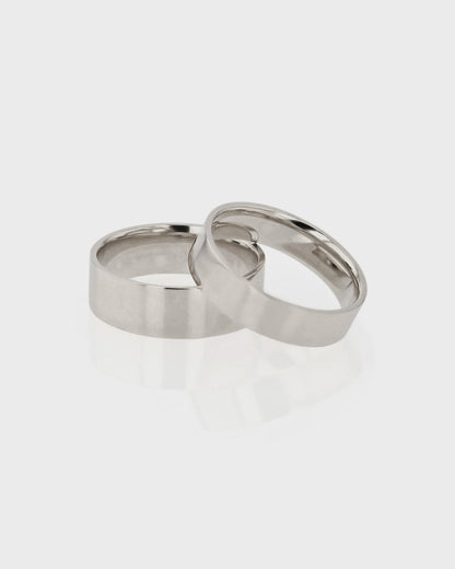 Simple Classic White Wedding Band 2