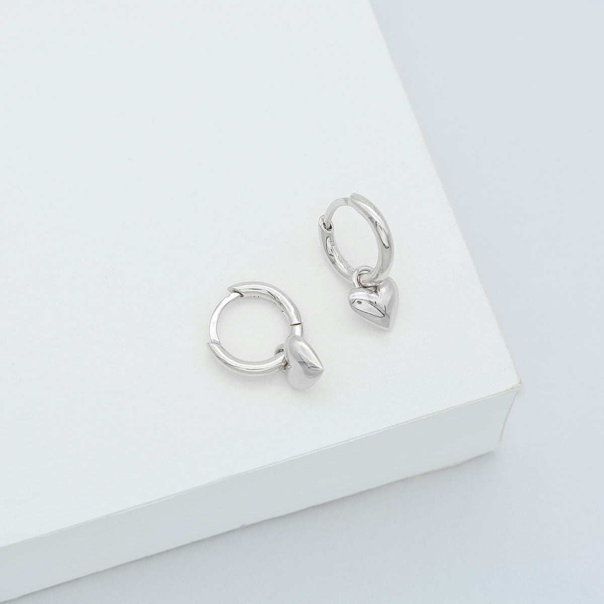 Timeless Gold Heart Charm Huggie Earrings 2