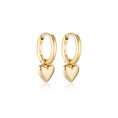 Load image into Gallery viewer, Timeless Gold Heart Charm Huggie Earrings 5
