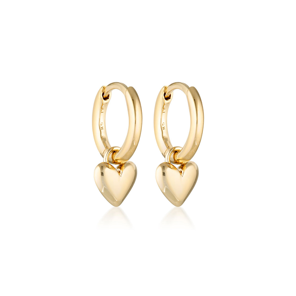 Timeless Gold Heart Charm Huggie Earrings 5