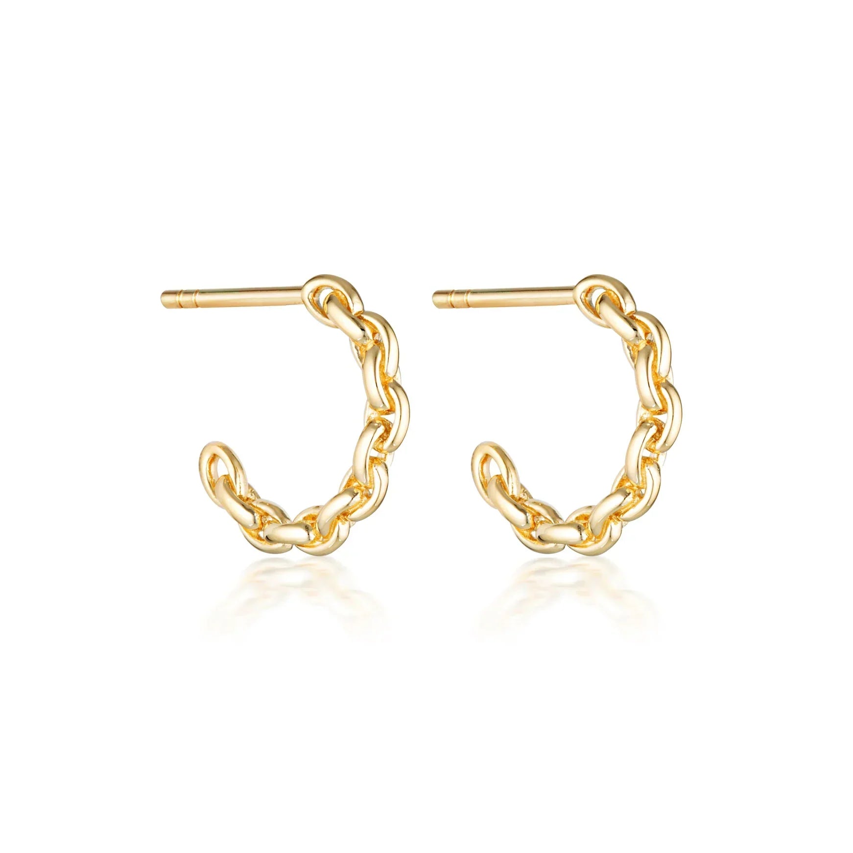 Chain C Shaped Hoop Earrings