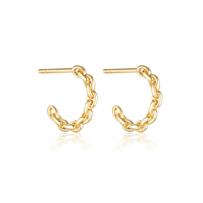 Chain C Shaped Hoop Earrings 1