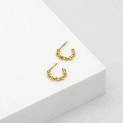 Chain C Shaped Hoop Earrings 5