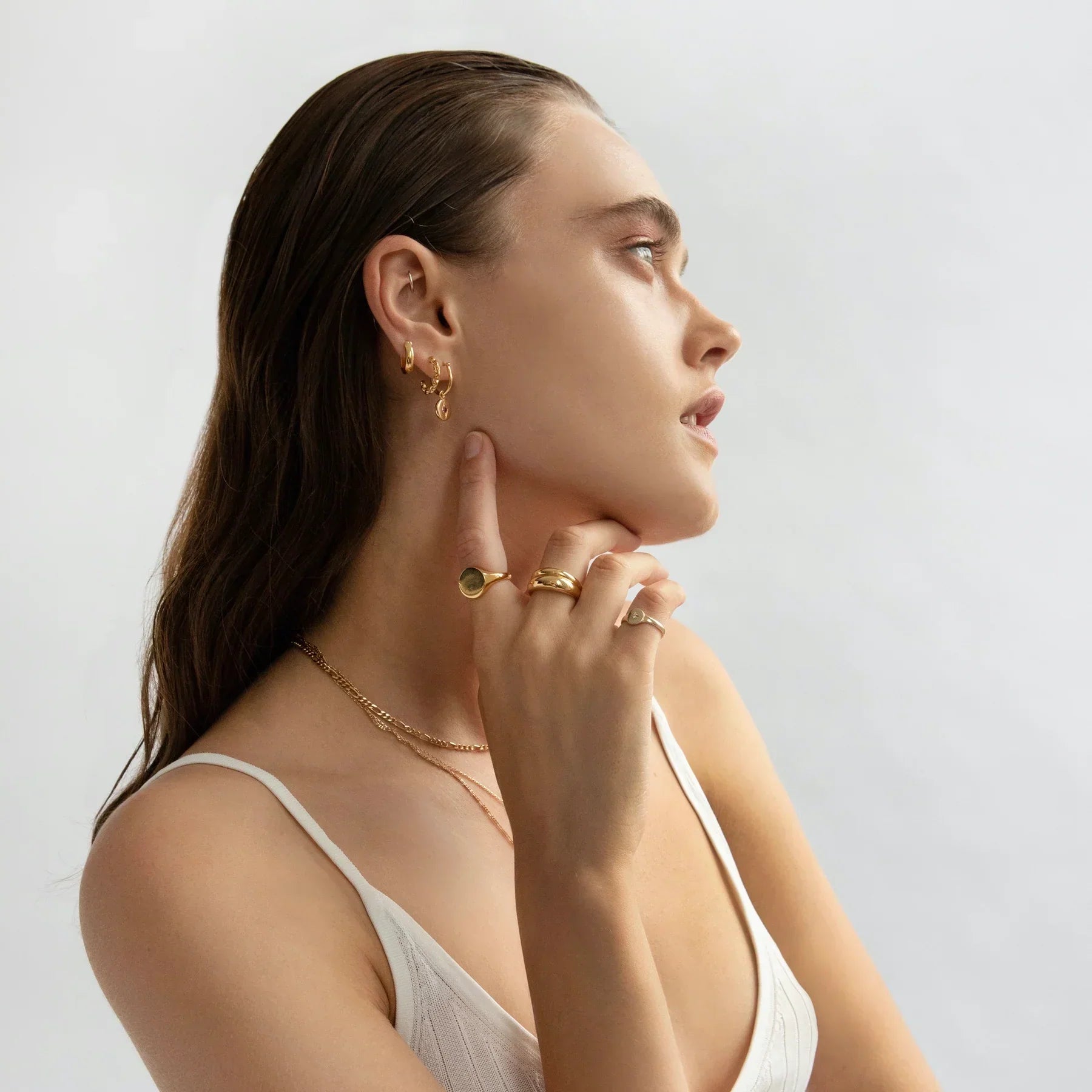 Chain C Shaped Hoop Earrings 6