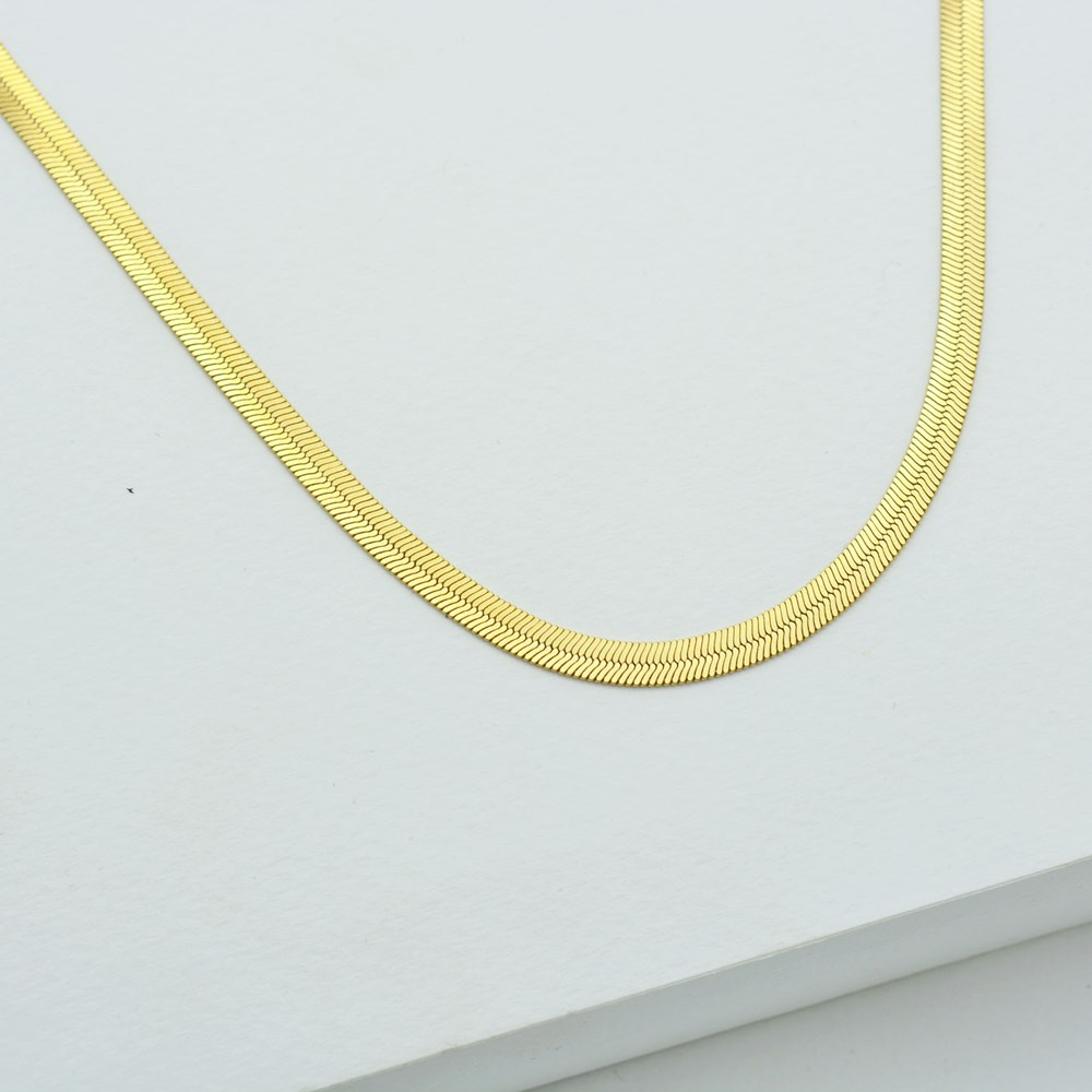 Golden Herringbone Elegance Necklace 6