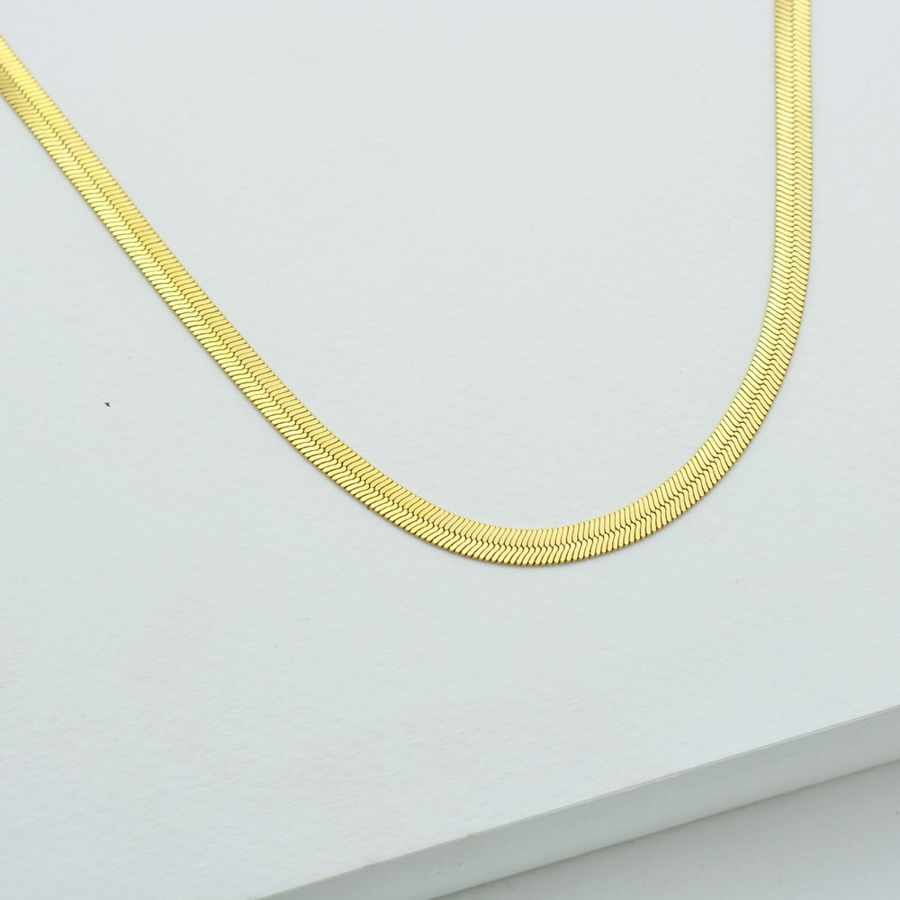 Golden Herringbone Elegance Necklace