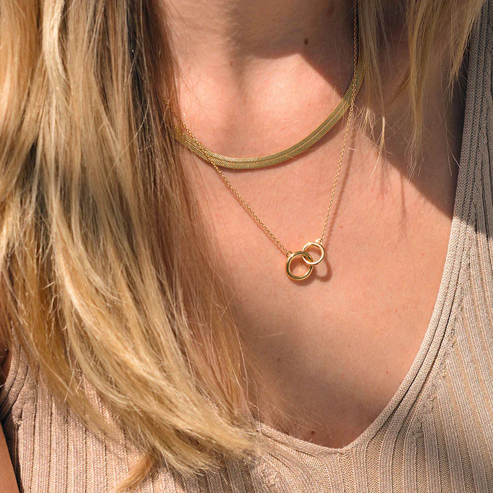 Golden Herringbone Elegance Necklace 10