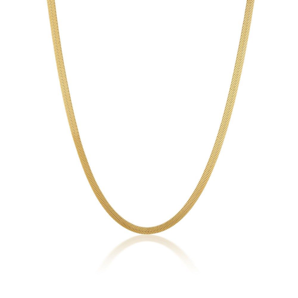 Golden Herringbone Elegance Necklace 1