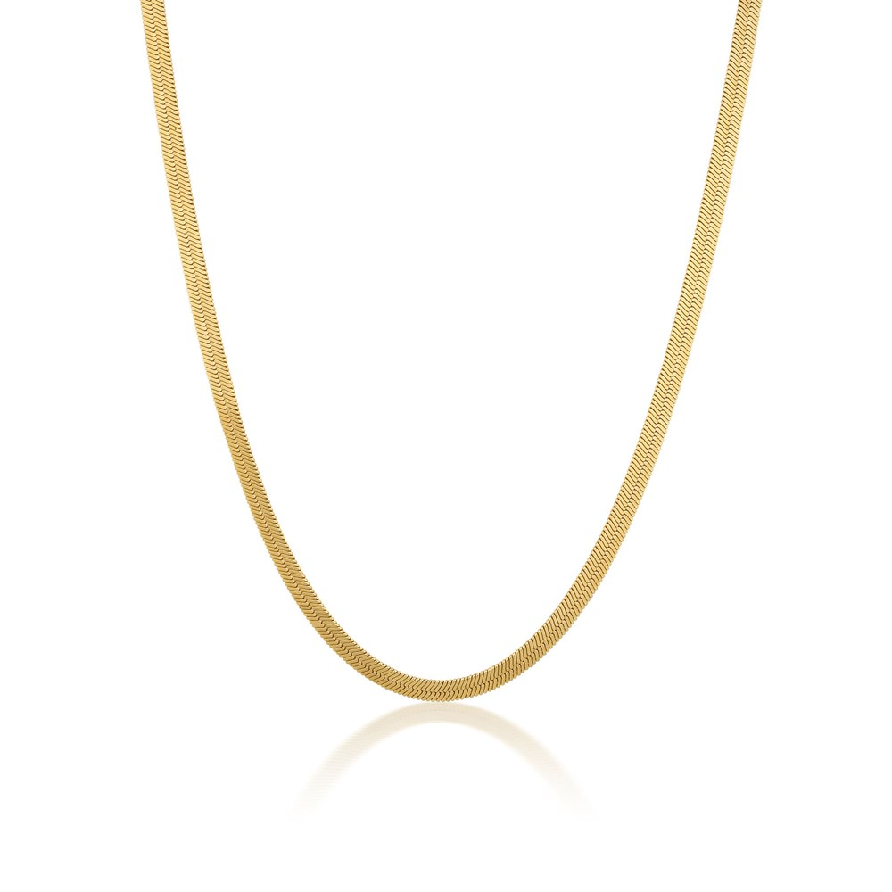 Golden Herringbone Elegance Necklace