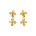 Load image into Gallery viewer, Golden Blossoms Double Drop Earrings
