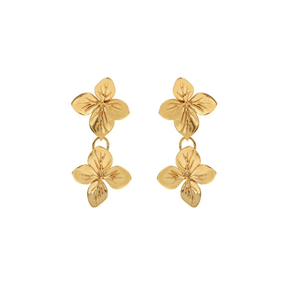 Golden Blossoms Double Drop Earrings 1