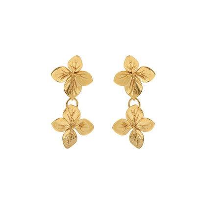 Golden Blossoms Double Drop Earrings 1