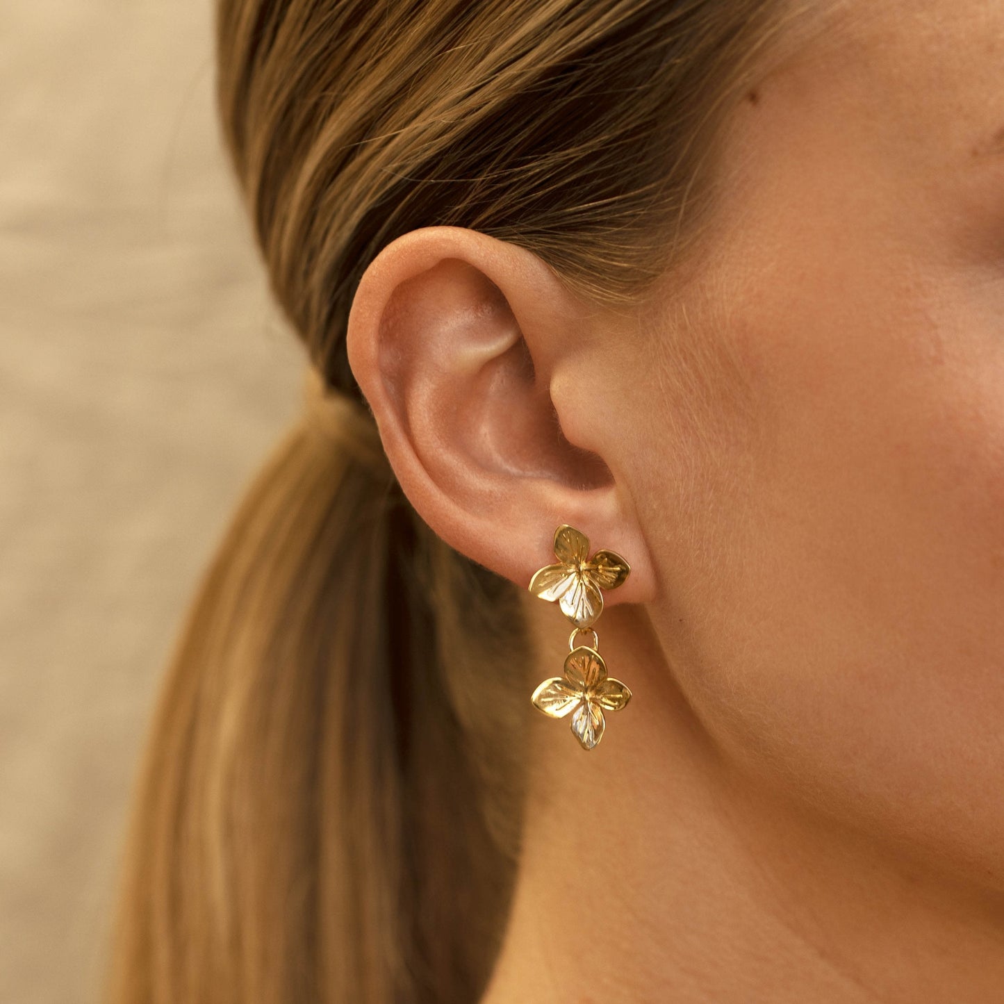 Golden Blossoms Double Drop Earrings 3